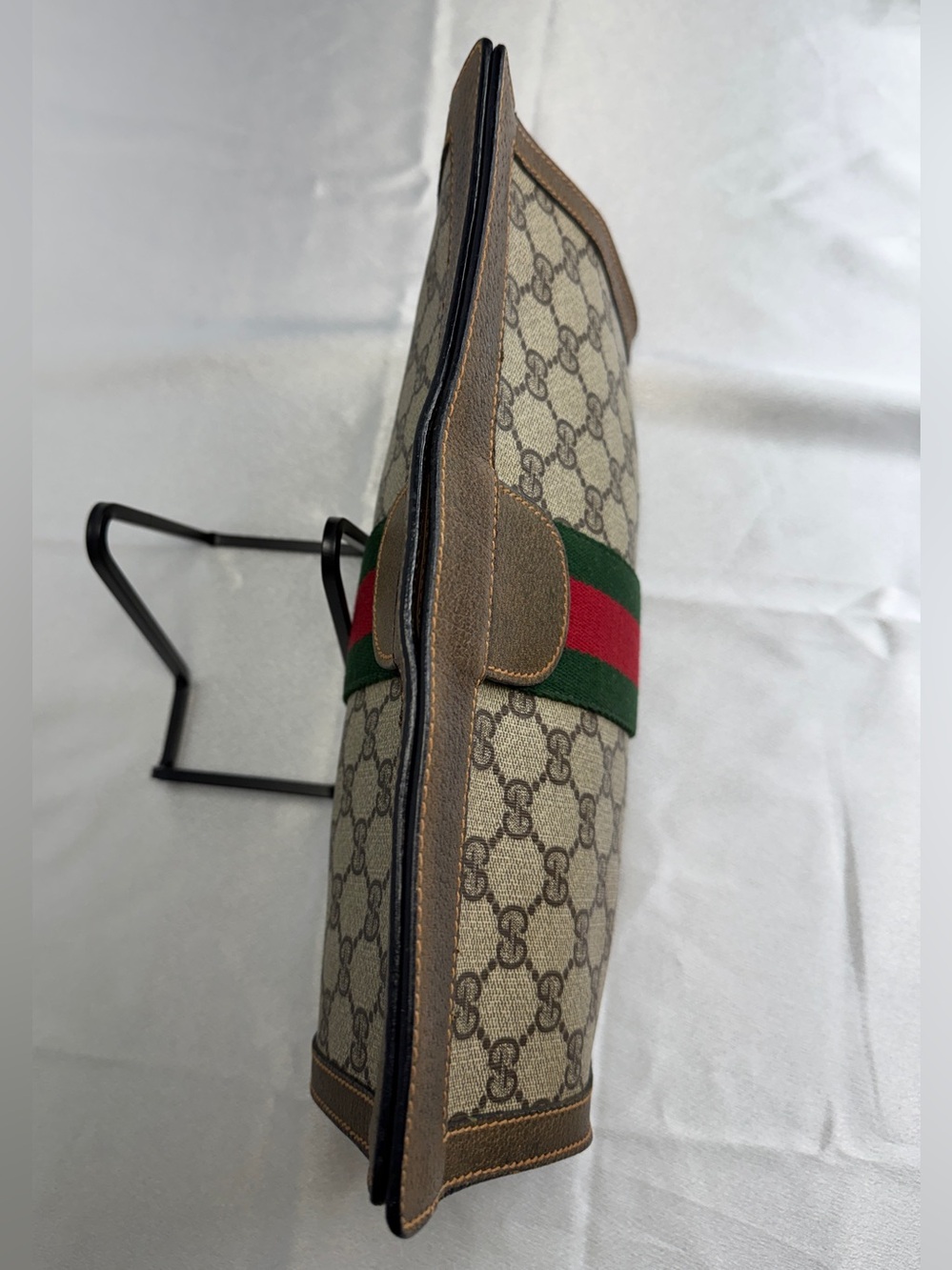 Gucci Vintage GG Beige Supreme Sherry Line Canvas Clutch Bag - Picture 4 of 16